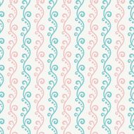 Vintage floral wave vector seamless pattern (tiling)