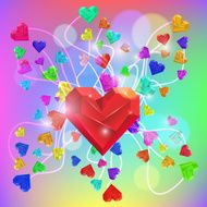 Abstract Valentine Heart Gem Vector N6