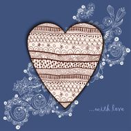 Template frame design for love card with lace heart