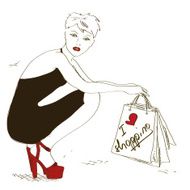 Illustration with fashion squat girl N2