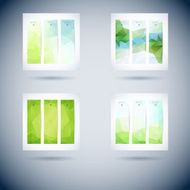Abstract mosaic vertical banners set N28