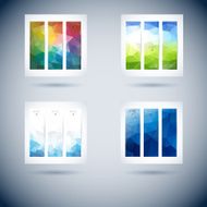 Abstract mosaic vertical banners set N29