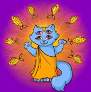 Pretty Indian kitten in colorful sari N3