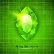 Shiny emerald on textured background