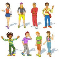 Group of people cartoon