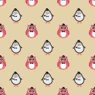 Hipster Fashion Birds Seamless Background N2