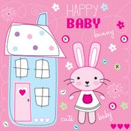 happy baby bunny vector illustration