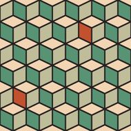 Seamless pattern with cubes in retro color