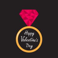 Wedding gold ring with pink diamond Polygonal effect Happy Va