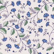 seamless texture with cornflowers and leaves on a light background