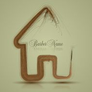 Vector house of hair Barber name Eps10