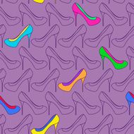 Seamless pattern of women shoes