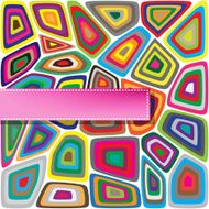 Greeting card with random shape background and color ribbon N3