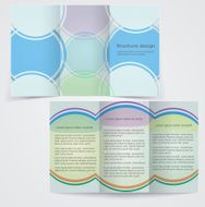 Tri-fold business brochure template vector blue flyer design