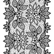 Old lace seamless pattern ornamental border Vector texture N3