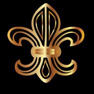 Golden glowing Fleur De Lis symbol