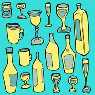 bottles and glasses N3