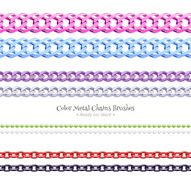 Set of chains color metal brushes