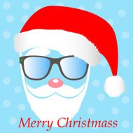 abstract vector hipster-santa silhouette