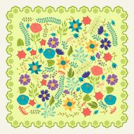 Romantic background of various flowers in retro style N5