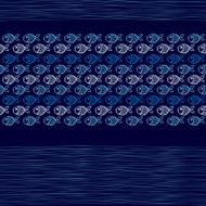 Sea seamless pattern with fishes