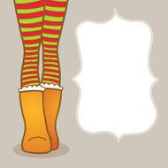 Christmas striped socks Holiday postcard N2
