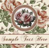 Greeting card Roses Beautiful frame with a flower ornament N16