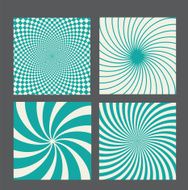 retro vintage hypnotic background set vector illustration N6