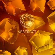 Abstract yellow-orange background with glowing gems
