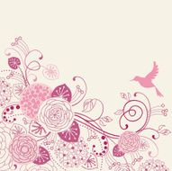 Flower and bird abstract background design