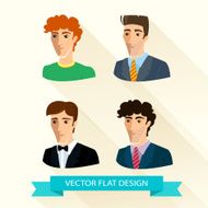 Set of flat design men&#039;s portraits N2