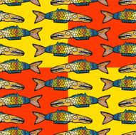 Colorful fish seamless pattern