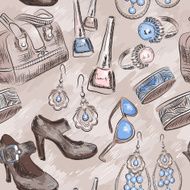 vector seamless pattern with woman accessories