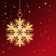 Red card with christmas snowflake N6