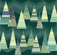 Seamless christmas pattern - art deco style