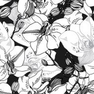 vector fashion gentle seamless pattern of orchids