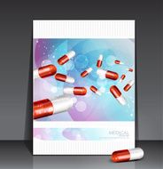 vector flyer ( brochure) with capsules (health issue)