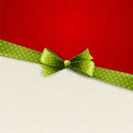 Holiday background with green polka dots bow N2