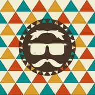 Vector Seamless Hipster Pattern and Label