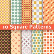 Different square vector seamless patterns (tiling)