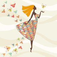 Woman and butterfly