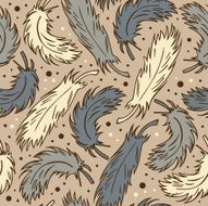 Decorative romantic pattern with feathers