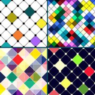Set of four retro vector seamless pattern Geometric backgrounds
