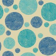 Decorative seamless texture with striped blue circles