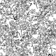 vector seamless pattern of graphics leaves