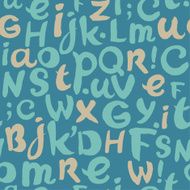 Seamless blue scribble letter pattern