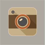 Flat long shadow camera icon N2
