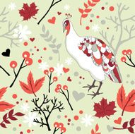pattern with bird and flowers