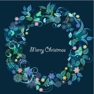 Round floral ornament for your design N11