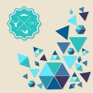 Trendy retro Hipster badge icons triangle composition background EPS10 file